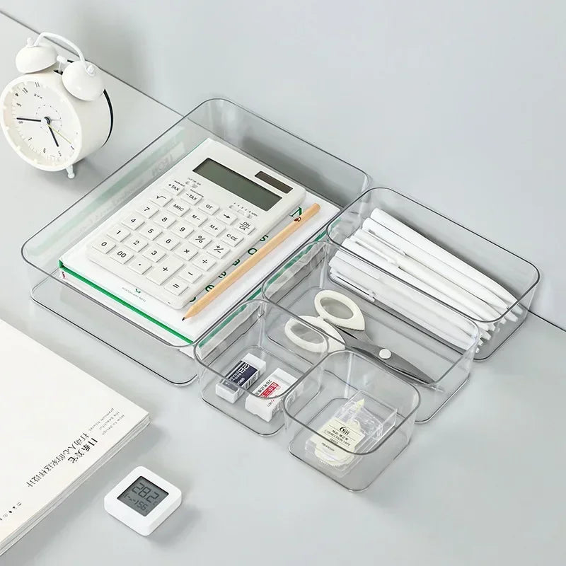 boîtes rangement transparentes plastique réutilisables modernes minimalistes très transparentes articles divers