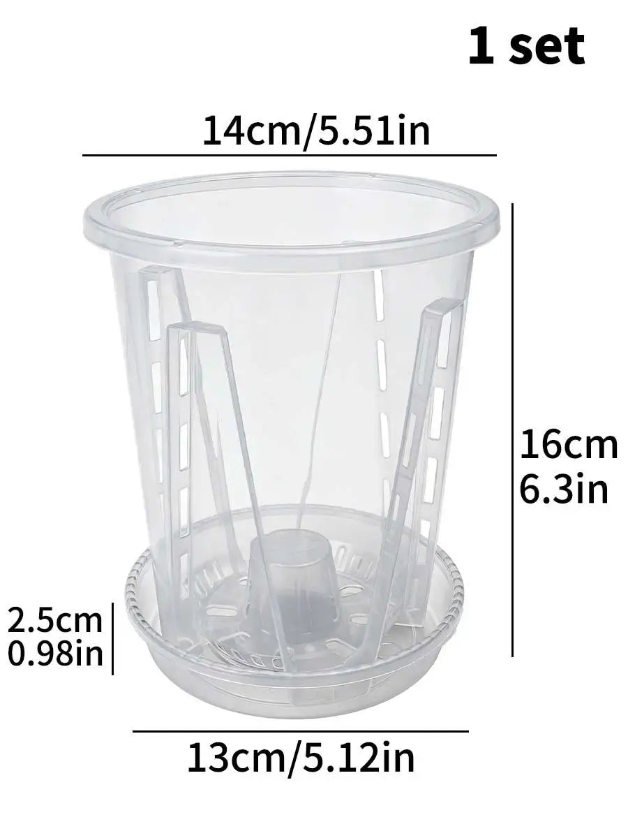 pot plante transparent moderne grille drainage taille moyenne large extra large