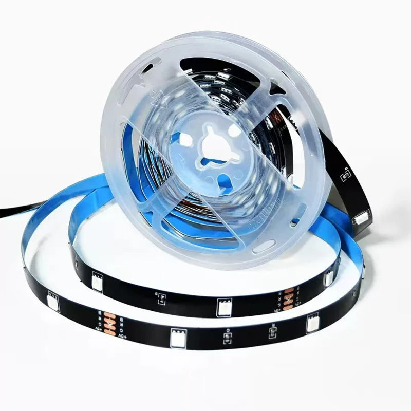 ruban led rgb 5v 18 led noir bleu adhésif moderne connecteurs certifié rohs cem