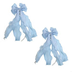 rubans décoratifs ondulés plissés élégants moderne rideaux bleu clair noir rose pâle