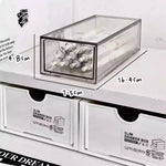 boîtes rangement acrylique transparentes empilables stationnerie cosmétiques maquillage moderne minimaliste respectueux environnement