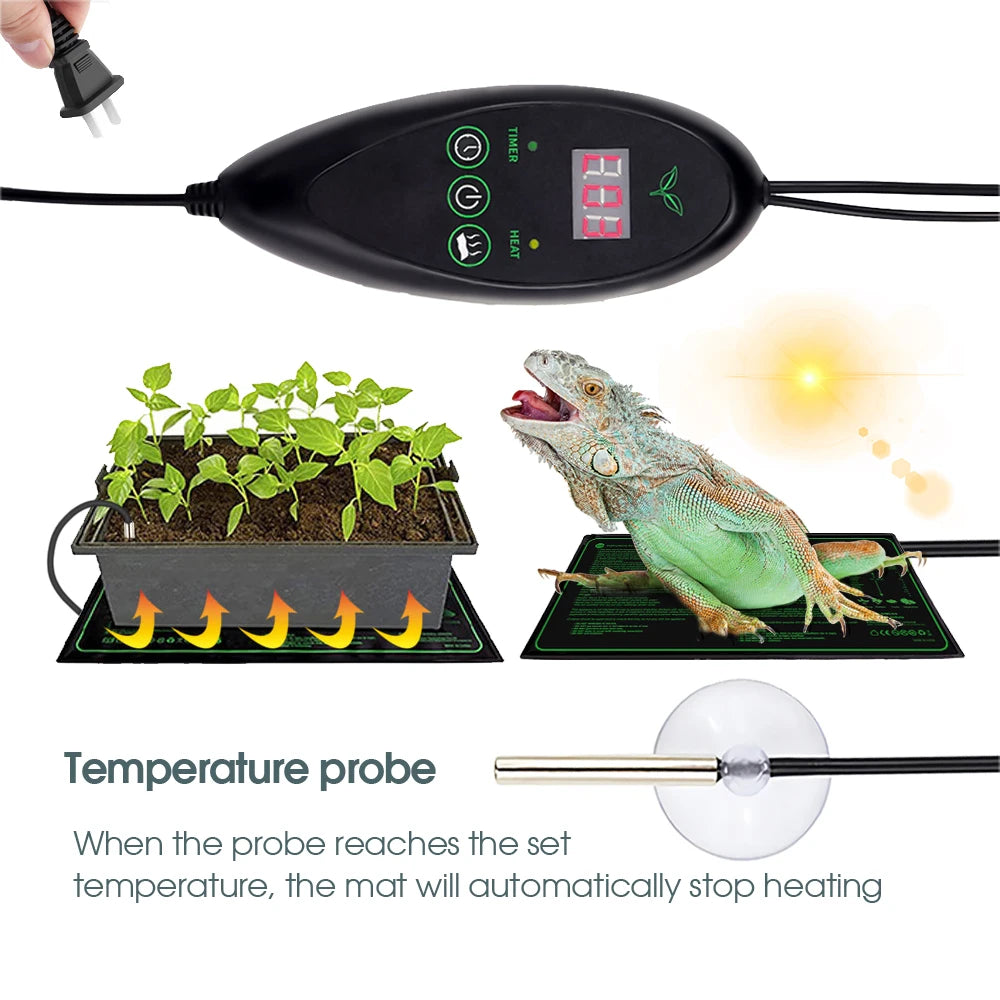 tapis chauffant semis pvc noir led étanche 35w 75w 160w ip67 suction led display