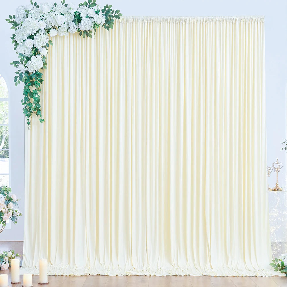 rideau polyester uni beige vert blanc moderne poignées extérieure opaque 5x8FT