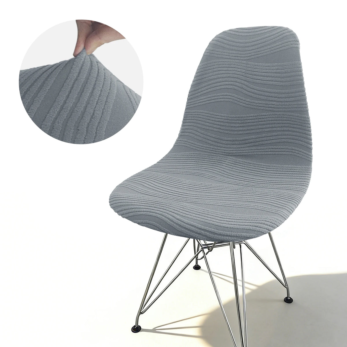 Housse chaise moderne rose clair rayures horizontales élasthanne polyester adjustable banquets mariage
