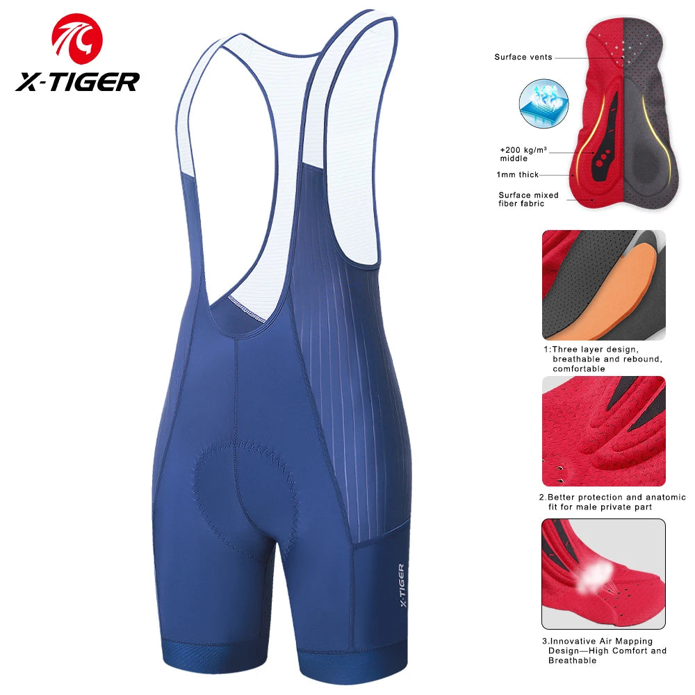 cuissard vélo homme bretelles culotte cyclisme sport bleu noir rayures blanches poches arrière