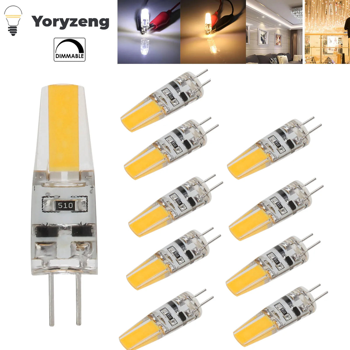 ampoules led g4 blanc jaune transparentes modernes 6w ac dc 12v 220v 2700k 6500k