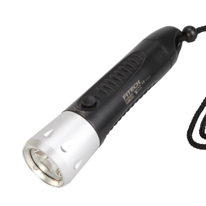 torche poche rechargeable jaune noire led antidérapante plongée sport sécurité