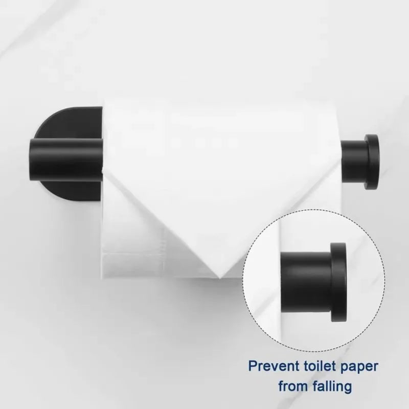 porte serviettes papier noir adhésif moderne salle bains papier toilette cuisine rouleau support étanche