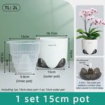 pots orchidées mesh double couche ventilation racines spirale transparent moderne blanc gris