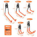 crochets garage robustes noir orange utilisation multiple vis ancrages industriel moderne multifonctionnels