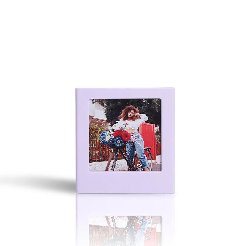 cadres photo aimants transparents modernes rose jaune bleu noir minimalistes