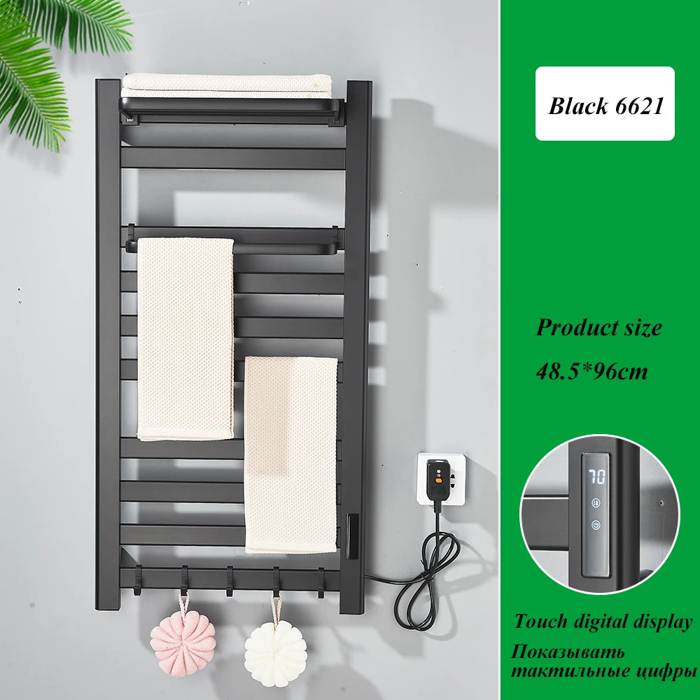 radiateur serviettes électrique acier inoxydable blanc noir moderne thermostatique touchscreen chauffage fibre carbone ipx4