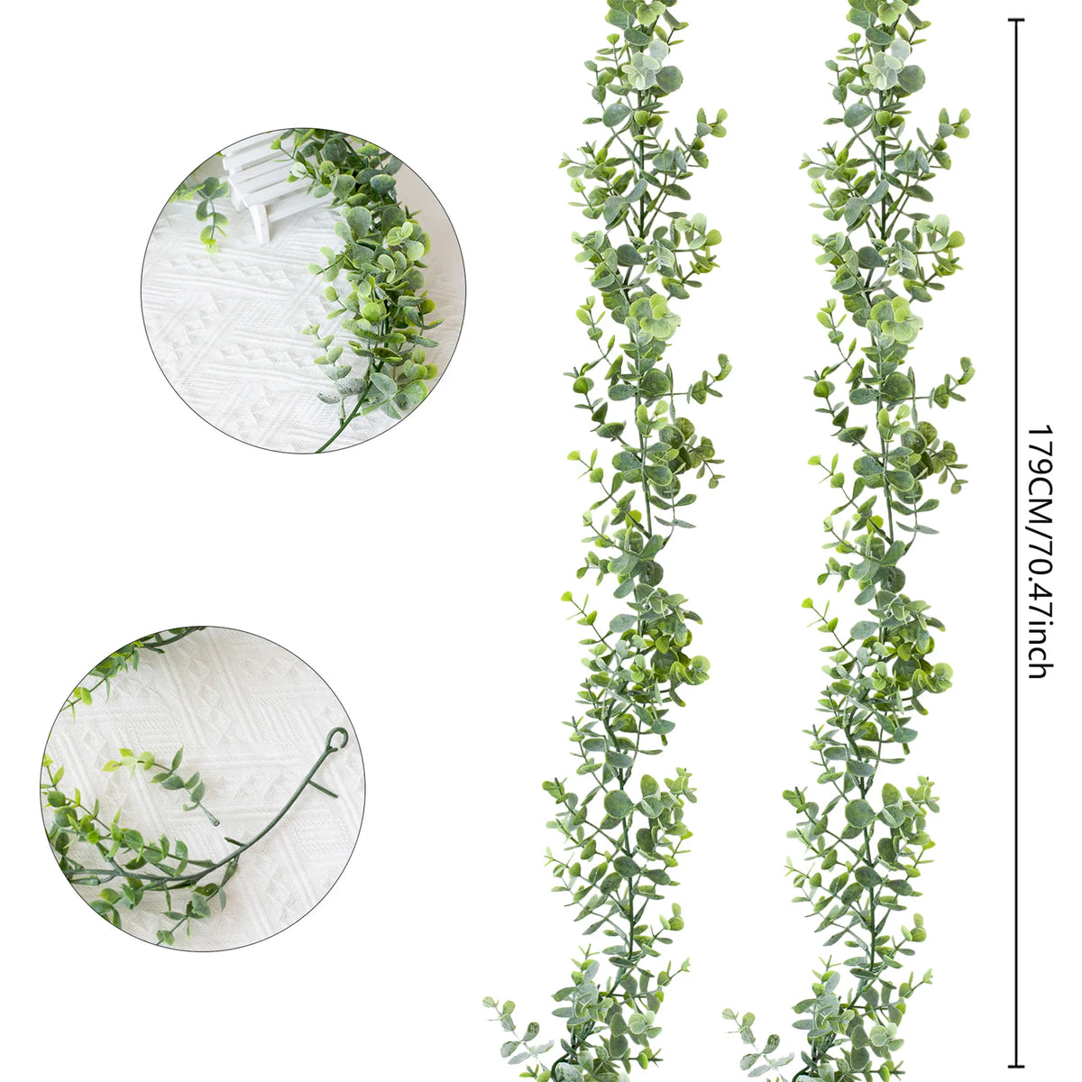 guirlande eucalyptus artificielle fleurs blanches decoration mariage exterieur vert rose