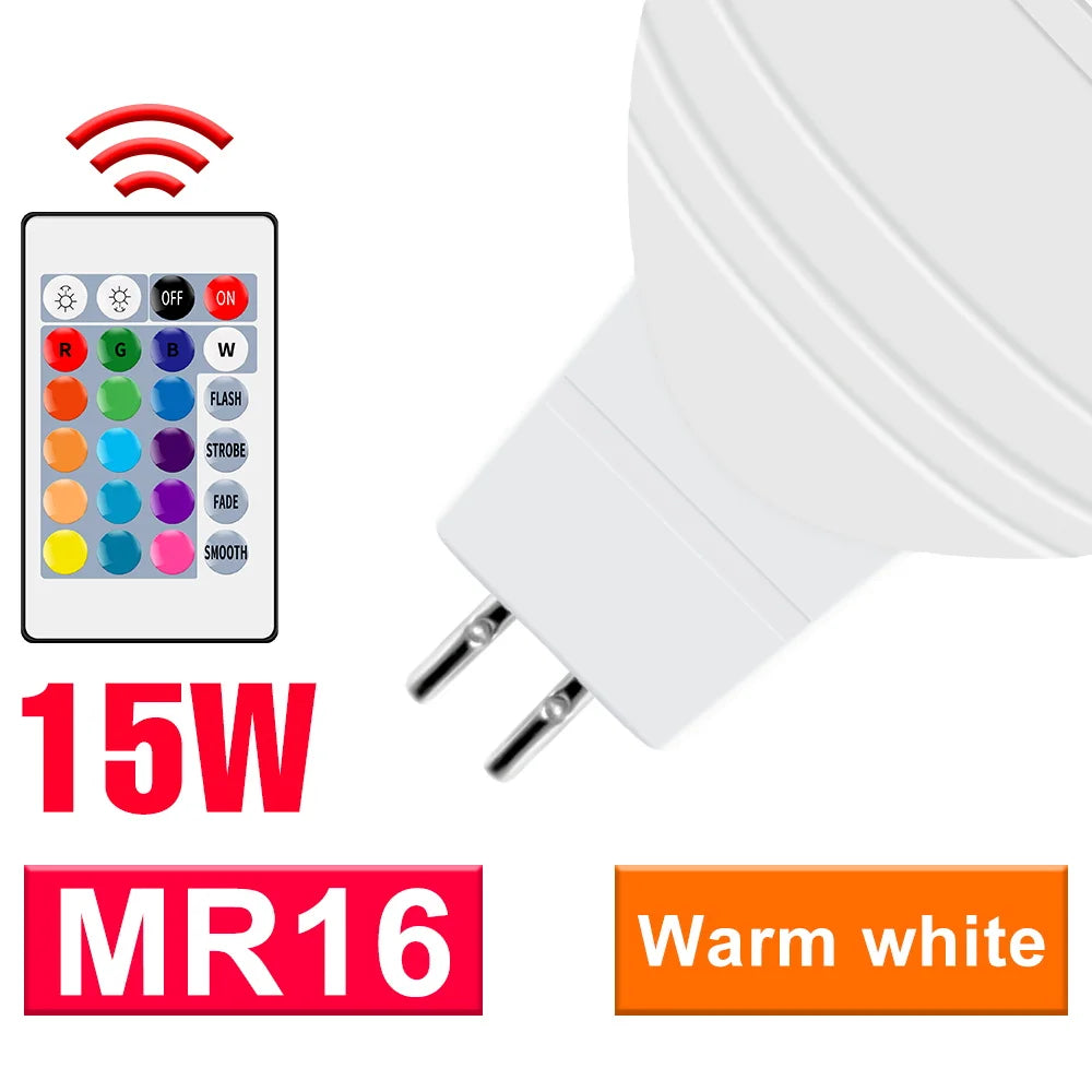ampoules led rgb blanc e27 e14 gu10 mr16 transparentes opaques moderne télécommande 24touches