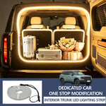 ruban led blanc coffre voiture éclairage ambiance decoration intérieure moderne fixations