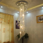 lustre moderne transparent cristal spirale élégant salle salon lumière designinox