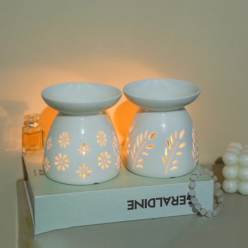 diffuseur d'odeur moderne blanc motifs floraux découpés décoration intérieure