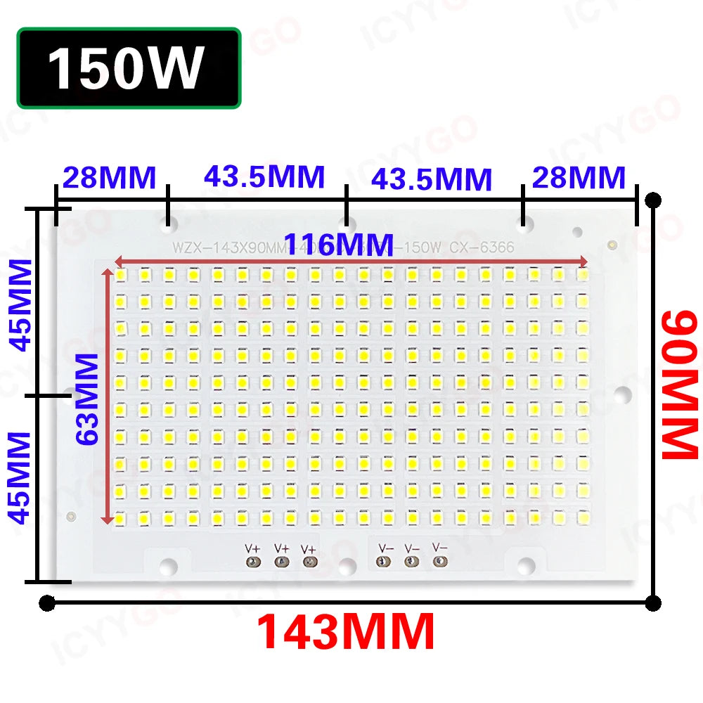 plaque led 10w 20w 30w 50w 100w 150w blanc grille diodes modernes oeilletsextérieur