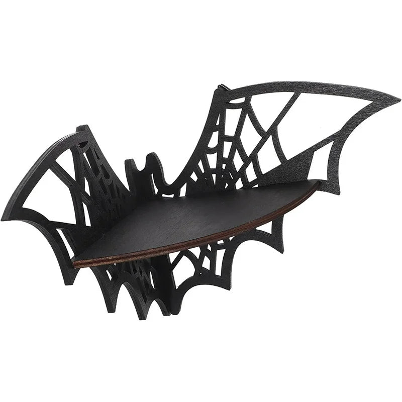 étagère murale chauve souris noire réseau fil métal moderne adhésif bois plastique