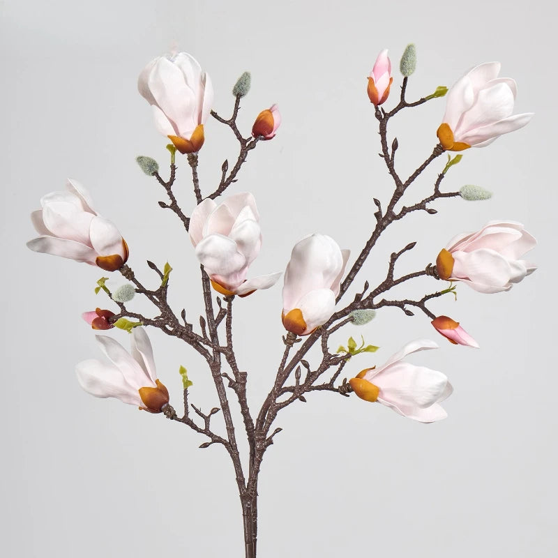 décoration intérieure branche artificielle magnolia blanc rose feuilles naturelles maison mariage anniversaire