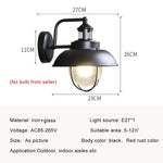 lampe murale vintage verre bulle transparent noir rouge rouille ampo E27
