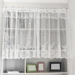 rideau fenêtre blanc dentelle florale motifs pointillés vintage décoratif cuisine chambre