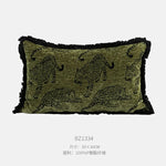 housse coussin motif léopard noir vert olive moderne décoration intérieure polyester carré sofa chaise