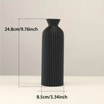 vases noirs beiges rayures modernes fleurs séchées intérieur table salon decoration xs