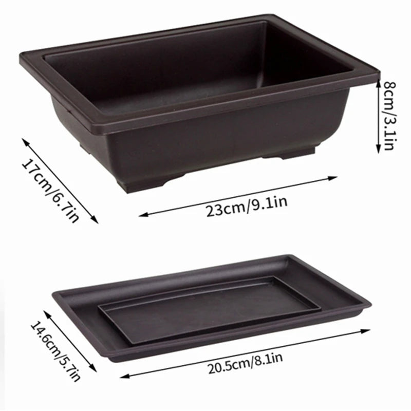 pot plante intérieur moderne noir rectangulaire support grille drainage succulente
