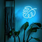 lampe néon feuille tropicale verte rouge bleu blanc stylée moderne opacité chambre salon