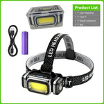 lampe frontale led rechargeable usb course pêche bande élastique aimant fort