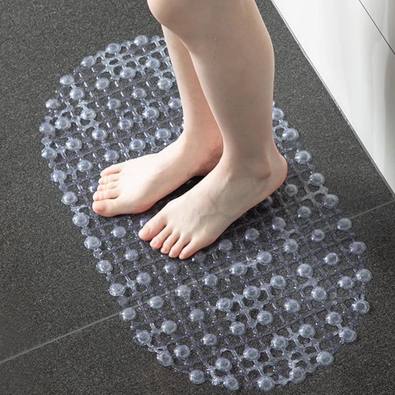 tapis bain antidérapant transparent points couleur ventouses sous structure bosses circulaires moderne minimaliste