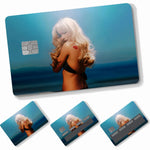 autocollants carte crédit sabrina carpenter adhésifs personnalisables moderne bleu clair noir doré imprimé maillot
