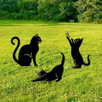 statues extérieures silhouettes chats noirs minimaliste tringle jardin