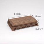 support présentation bois marron foncé figurines moines feng shui artisanal