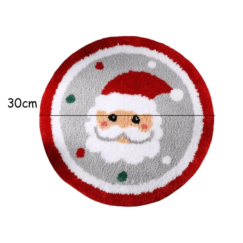 tapis rond flocons neige père noël spirale absorbant eau antidérapant intérieur decoration noel