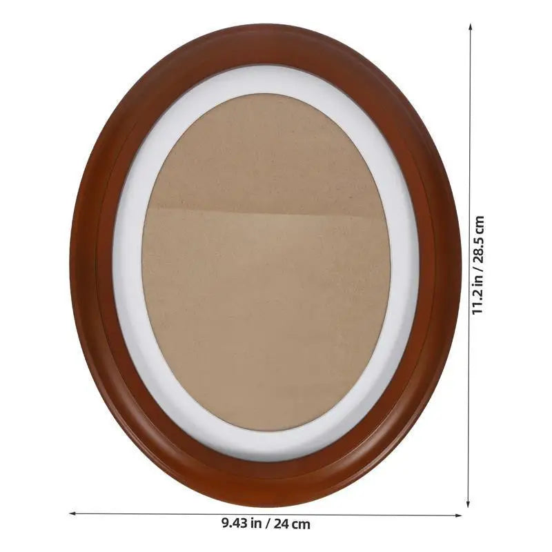 Cadre photo ovale bois moderne noir beige blanc plaque protection
