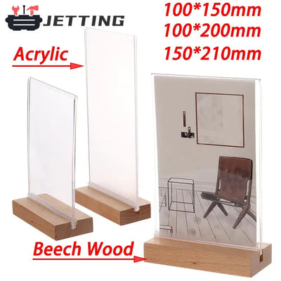 Cadre photo double face acrylique transparent sur bureau