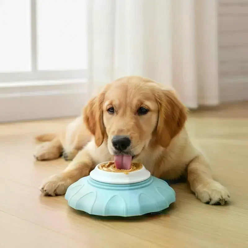 distributeur alimentation animaux interactive texturée floral chiens chats nourriture pâte tartiner bleu rose