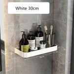 étagère murale salle bain blanche aluminium porte serviette porte brosse dents