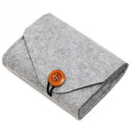 Sac ordinateur portable gris tissu doux moderne chargeurs adaptateurs câbles USB SSD HDD