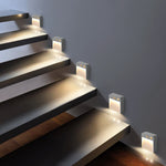 lampe escalier adhésive led blanc moderne capteur mouvement veilleuse urgence chambre placard