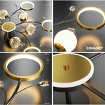 lampe suspendue moderne boules translucides noires dorées blanches étoiles salon chambre coucher decoration