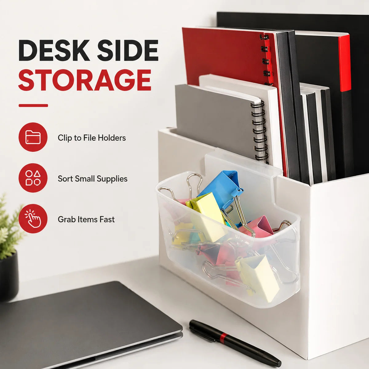 organisateur porte réfrigérateur transparent clips compartiments rangement PP PS moderne pratique