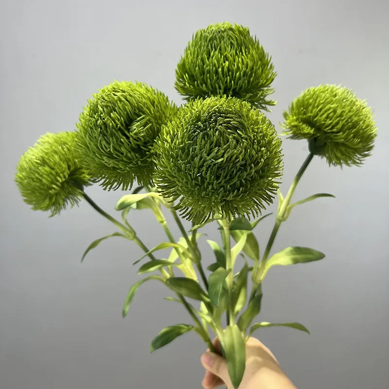 bouquet artificiel moderne fleurs vertes rouges jaunes ornement intérieur extérieur minimaliste