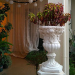 pot fleur relief decoratif classique blanc vert rouge decoration maison ornementale baroque textures végétales