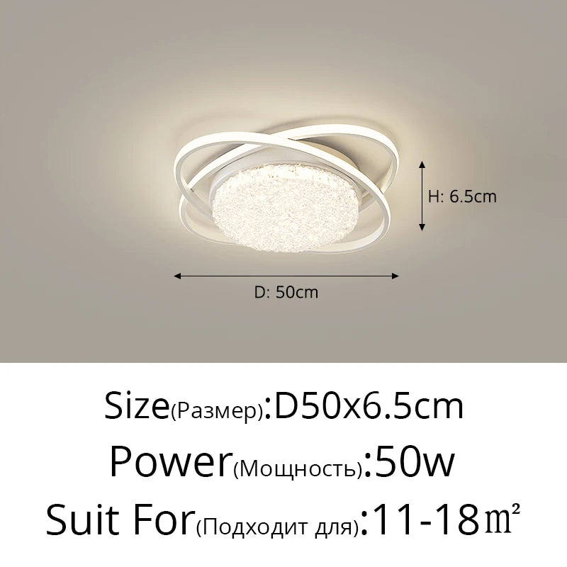 plafonnier led rond moderne cristaux blanc noir marron lampe intérieur élégante