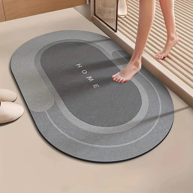 tapis sol gris motif blanc antidérapant moderne minimaliste PVC feutre
