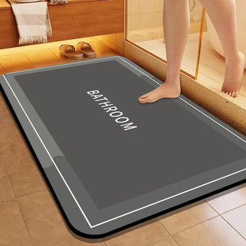 tapis bain bleu gris moderne minimaliste texture simple adhésif salle bain