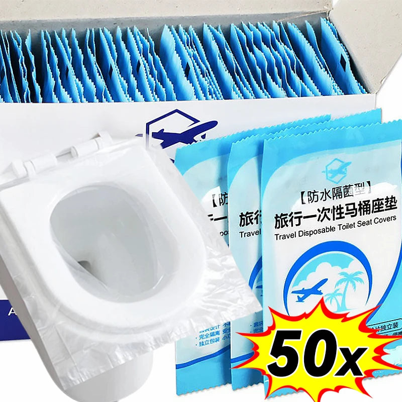 couvre siège toilette jetable blanc embossé anti dérapant adhésif hygiénique pratique sac individuel respectueux